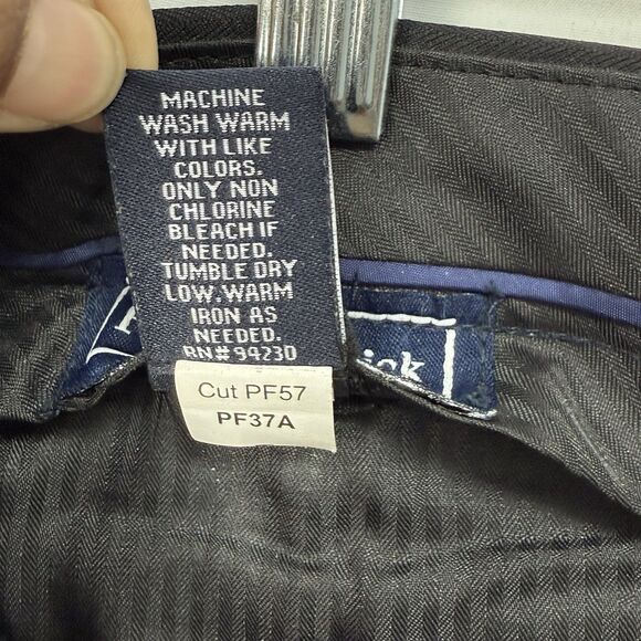 Paul Frederick Men’s 36x28 Black Pleated Dress Pants Cuffed Extended Waist - Picture 7 of 15